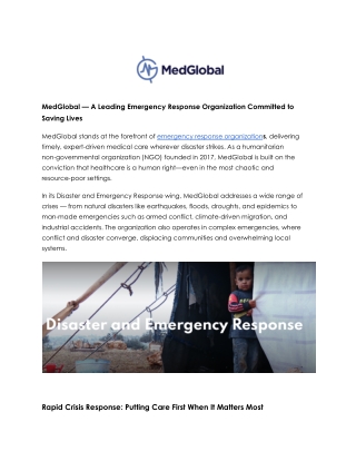 Trusted Emergency Response Organizations Saving Lives