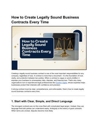 The Easy Way to Construct Business Contracts You Can Trust