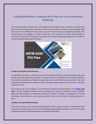 Crafting Reliability: Premium Steel Pipes for Every Industrial Challenge