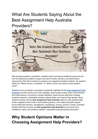What Are Students Saying About the Best Assignment Help Australia Providers