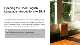 Opening the Door: English-Language Introductions to Sikhi