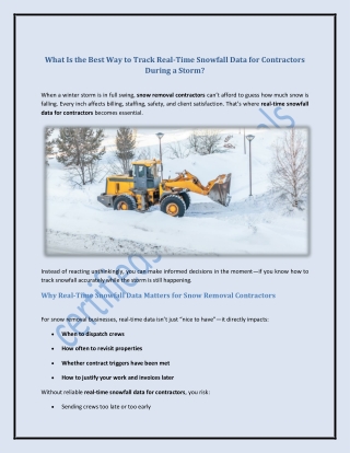 What Is the Best Way to Track Real-Time Snowfall Data for Contractors During a Storm