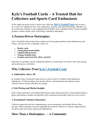 Kyle’s Football Cards