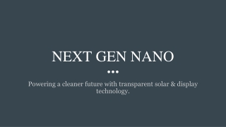 How Duncan Clark at NextGen-Nano Is Shaping the Future of Transparent Solar Technology