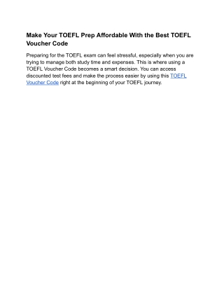 Make Your TOEFL Prep Affordable With the Best TOEFL Voucher Code