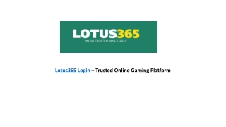 Lotus365 Login