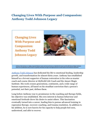 Changing Lives With Purpose and Compassion_ Anthony Todd Johnson Legacy
