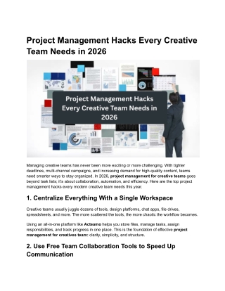 Project Management Hacks Every Creative Team Needs in 2026
