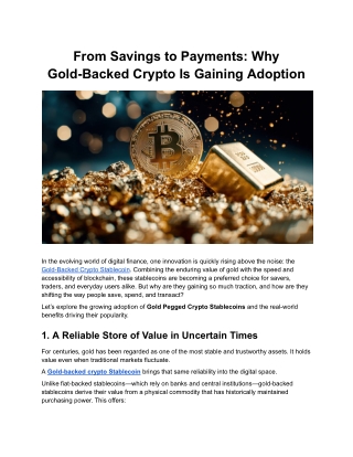 From Savings to Payments_ Why Gold-Backed Crypto Is Gaining Adoption