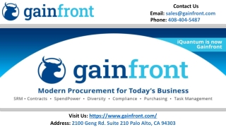 Supplier Relationship Management | | Gainfront