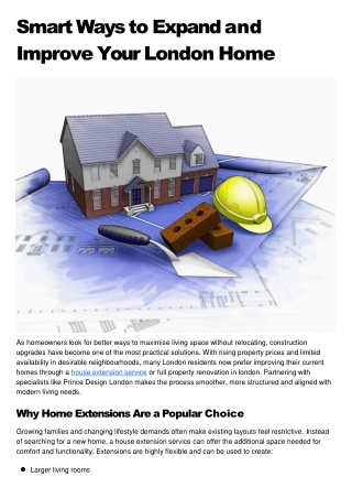 Smart Ways to Expand and Improve Your London Home