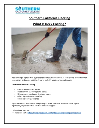 Durable Deck Coatings for Santa Clarita Homes