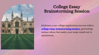 College Essay Brainstorming Session