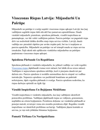 Vissezonas Riepas Latvija Mājasdarbi Un Pašrūpe