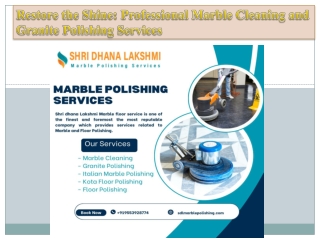 Restore the Shine Professional Marble Cleaning and Granite Polishing Services