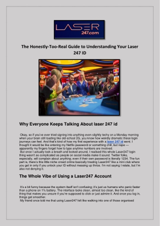 The Honestly-Too-Real Guide to Understanding Your Laser 247 ID