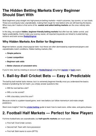 Beginner Betting Value Opportunities: Unlock Hidden Profitable Markets