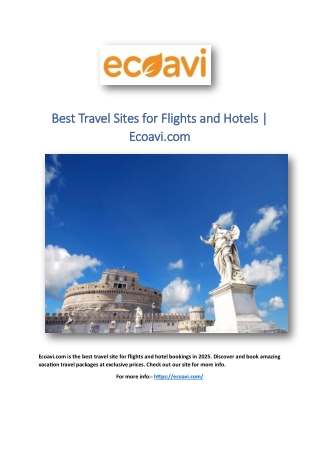 Best Travel Sites for Flights and Hotels | Ecoavi.com