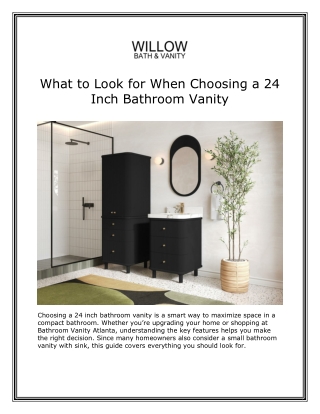 What to Look for When Choosing a 24 Inch Bathroom Vanity