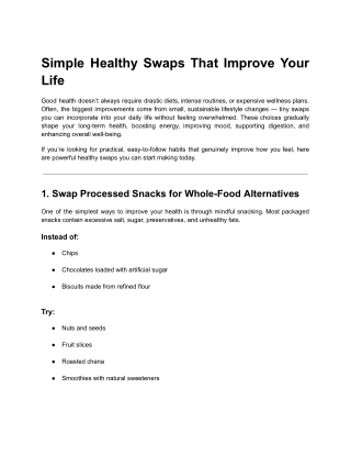 Simple Healthy Swaps That Improve Your Life