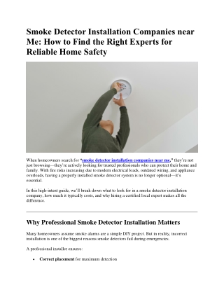Smoke Detector Installation Companies near Me