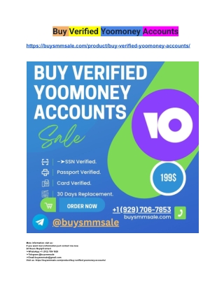 A Complete Guide to Buying Verified YooMoney Accounts in ...