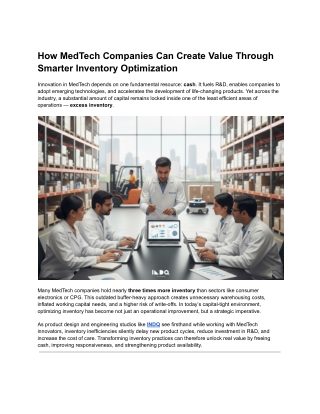 Create Value Through Smarter Inventory Optimization