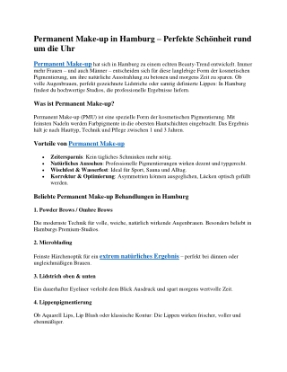 Permanent Make-up Hamburg