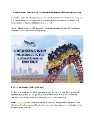 5 Reasons IMG Worlds Is the Ultimate Family Day Out This UAE National Day