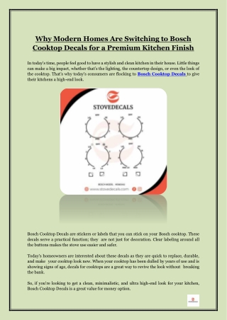 Why Modern Homes Are Switching to Bosch Cooktop Decals for a Premium Kitchen Finish
