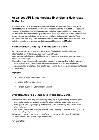 Advanced API & Intermediate Expertise in Hyderabad & Mumbai