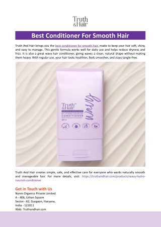 Best Conditioner For Smooth Hair