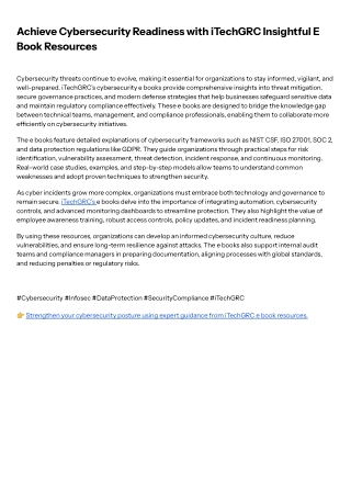 Achieve Cybersecurity Readiness with iTechGRC Insightful E Book Resources (1)