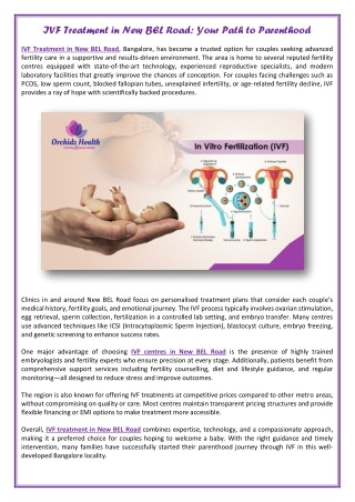 IVF Treatment in New BEL Road - Your Path to Parenthood