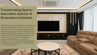 Elevating Modern Homes with Smart Interior & Renovation Concepts