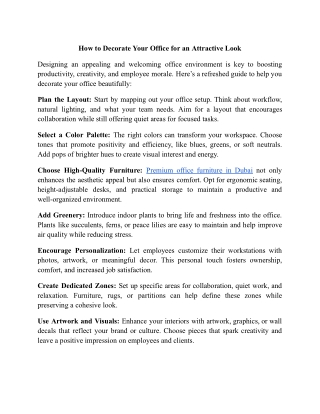 How to Decorate Your Office for an Attractive Look