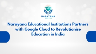 Narayana Partners with Google Cloud to Transform Learning