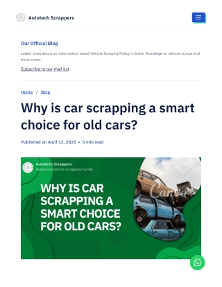 Why is car scrapping a smart choice for old cars?