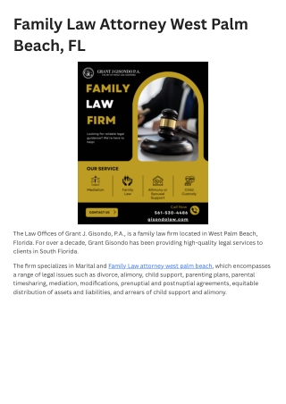 Family Law Attorney West Palm Beach, FL