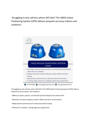 Struggling to test vehicles where GPS fails