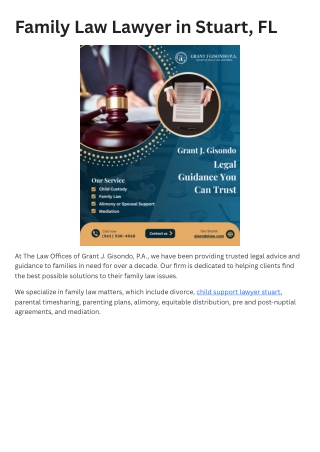 Family Law Lawyer in Stuart, FL