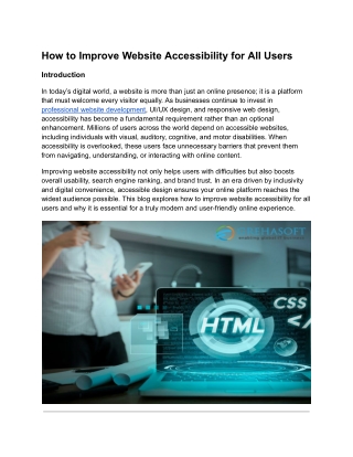How to Improve Website Accessibility for All Users