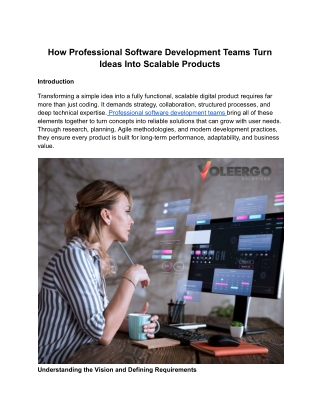 How Professional Software Development Teams Turn Ideas Into Scalable Products