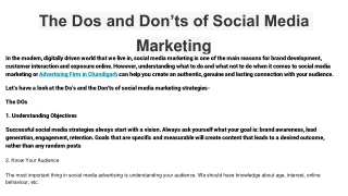 The Dos and Don’ts of Social Media Marketing