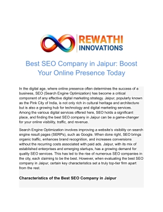 Best SEO Company in Jaipur_ Boost Your Online Presence Today