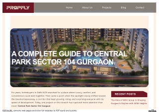 A Complete Guide to Central Park Sector 104 Gurgaon