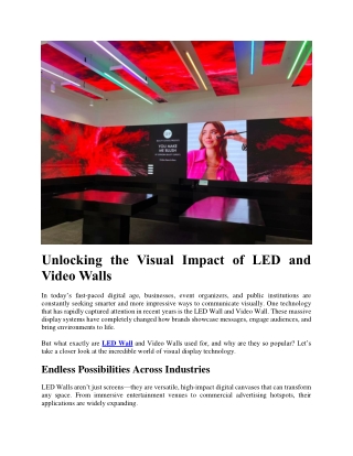 Unlocking the Visual Impact of LED and Video Walls