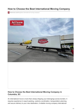 How to Choose the Best International Moving Company