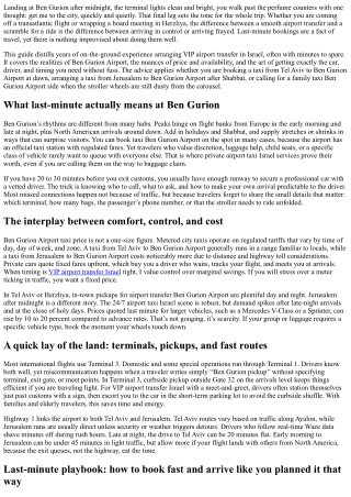 Book Taxi Ben Gurion Airport: Last-Minute Booking Tips