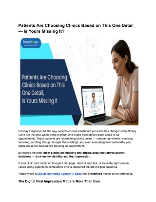 Patients Are Choosing Clinics Based on This One Detail — Is Yours Missing It